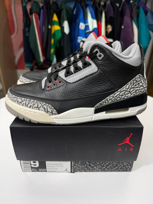 Preowned Black Cement Jordan 3