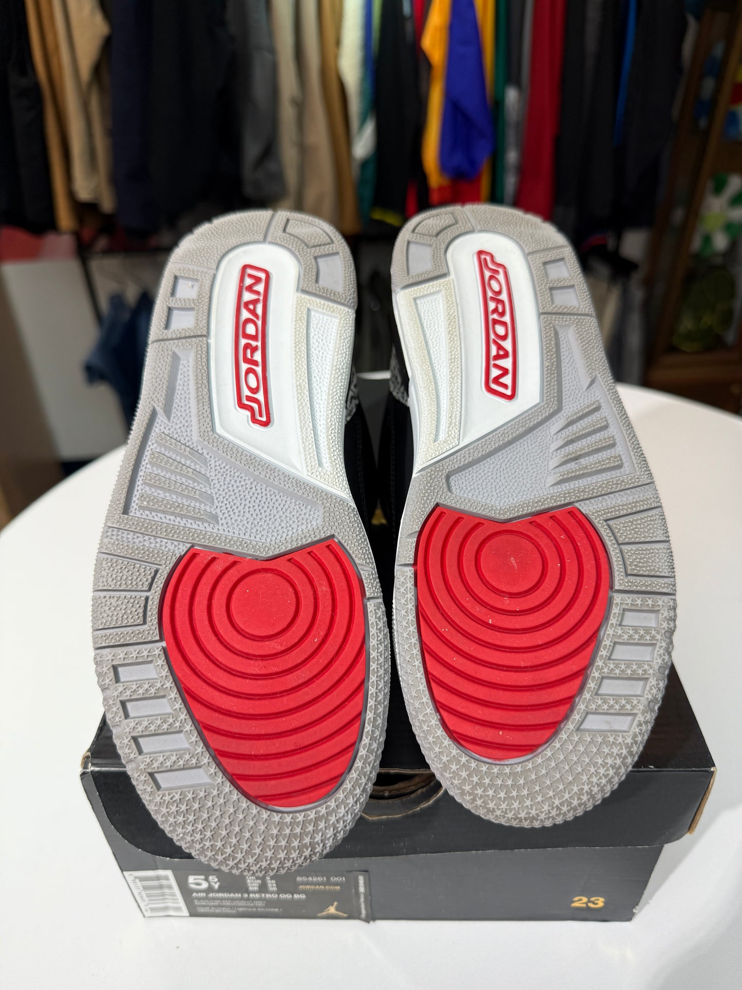 Preowned 2018 Black Cement Jordan 3