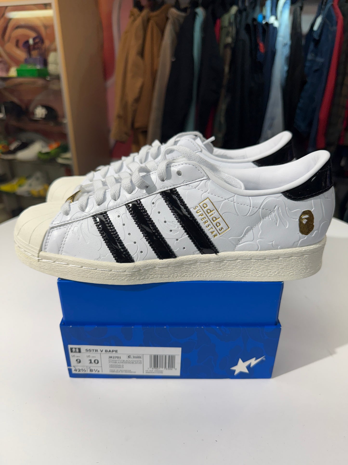 New Bape White Black Superstar Adidas Vintage