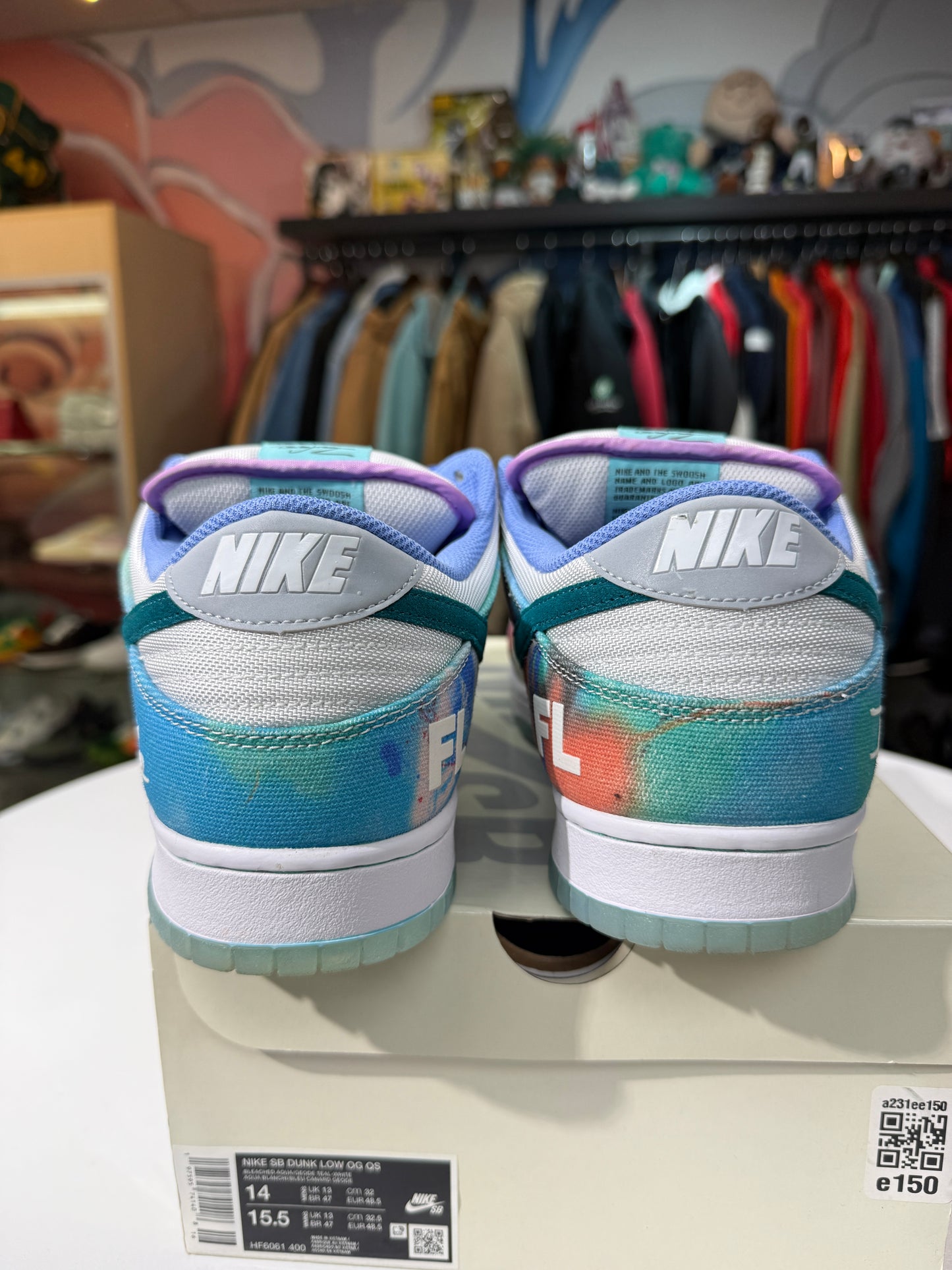Preowned Bleached Aqua Futura Laboratories Nike SB