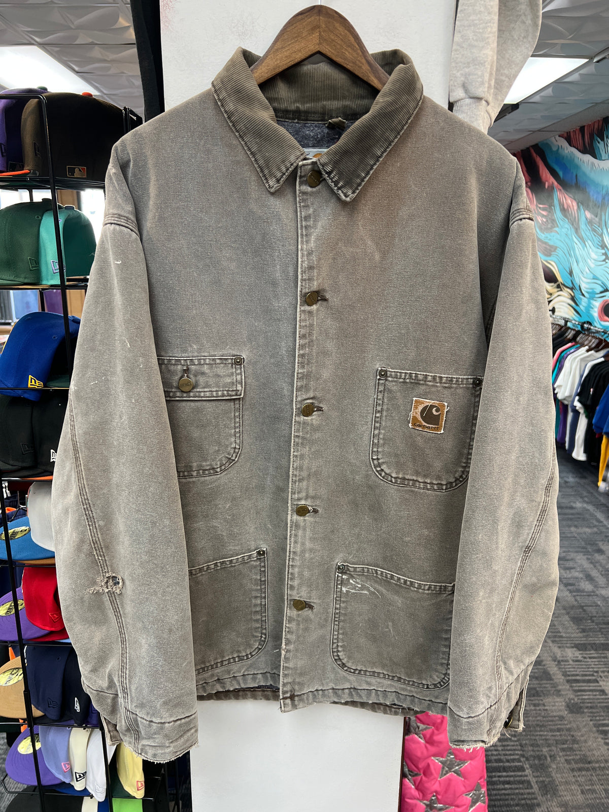 Carhartt Blanket Lined Chore Jacket Faded Grey