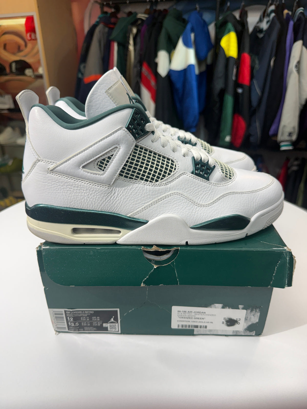 Preowned Oxidized Green Jordan 4