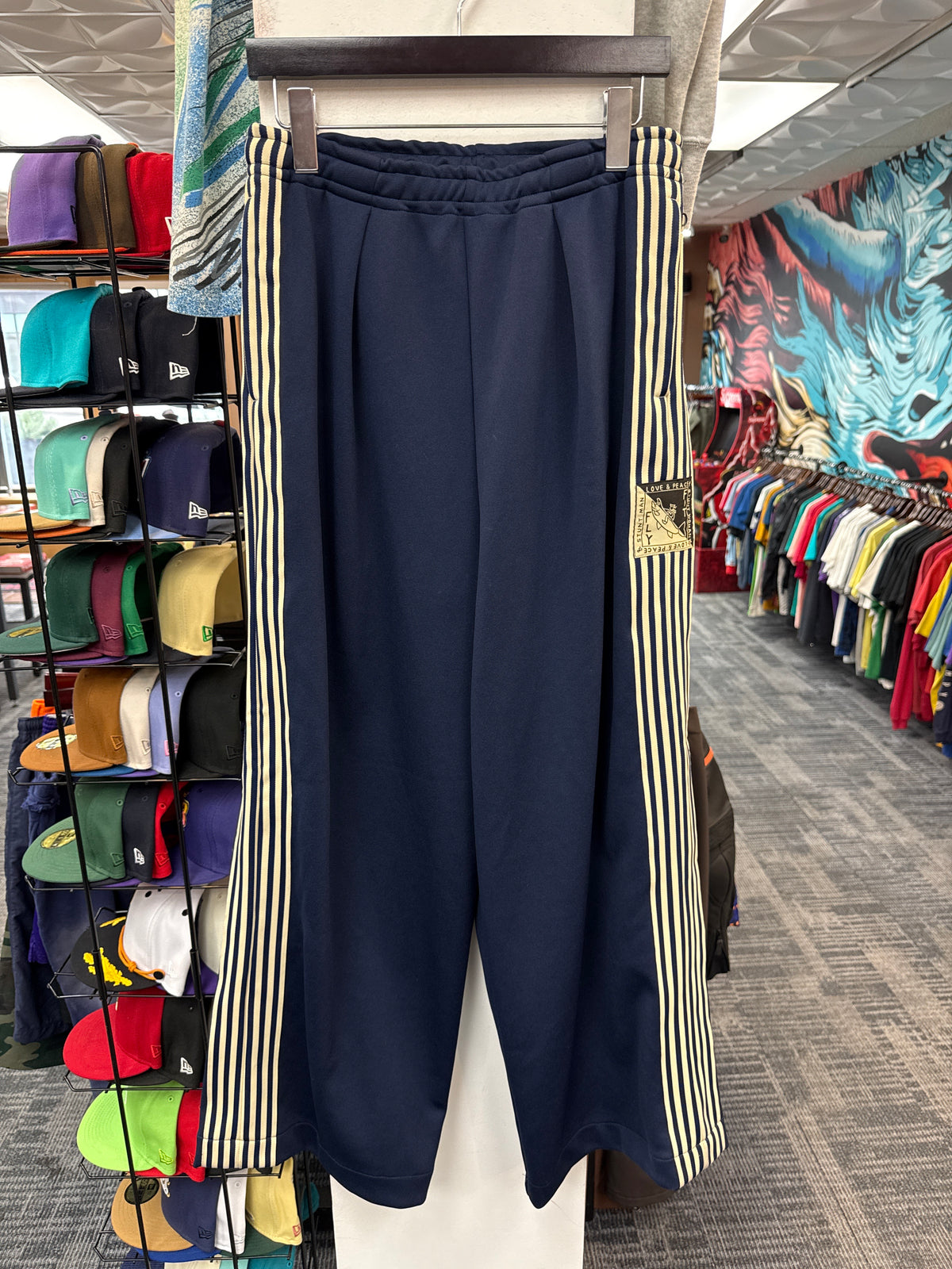 Kapital Smooth Jersey Baggy Track Pants Navy