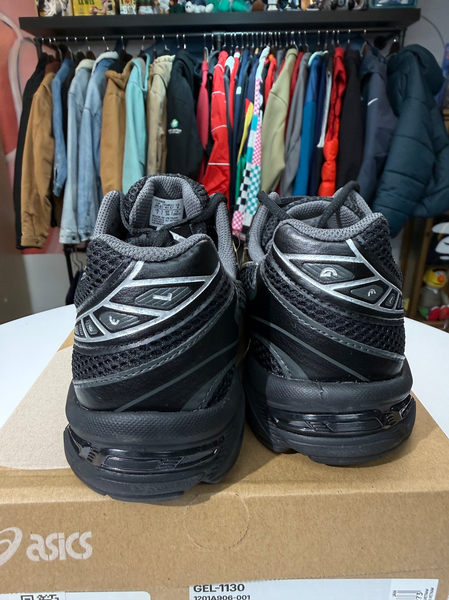 New Black Pure Silver Asics Gel-1130