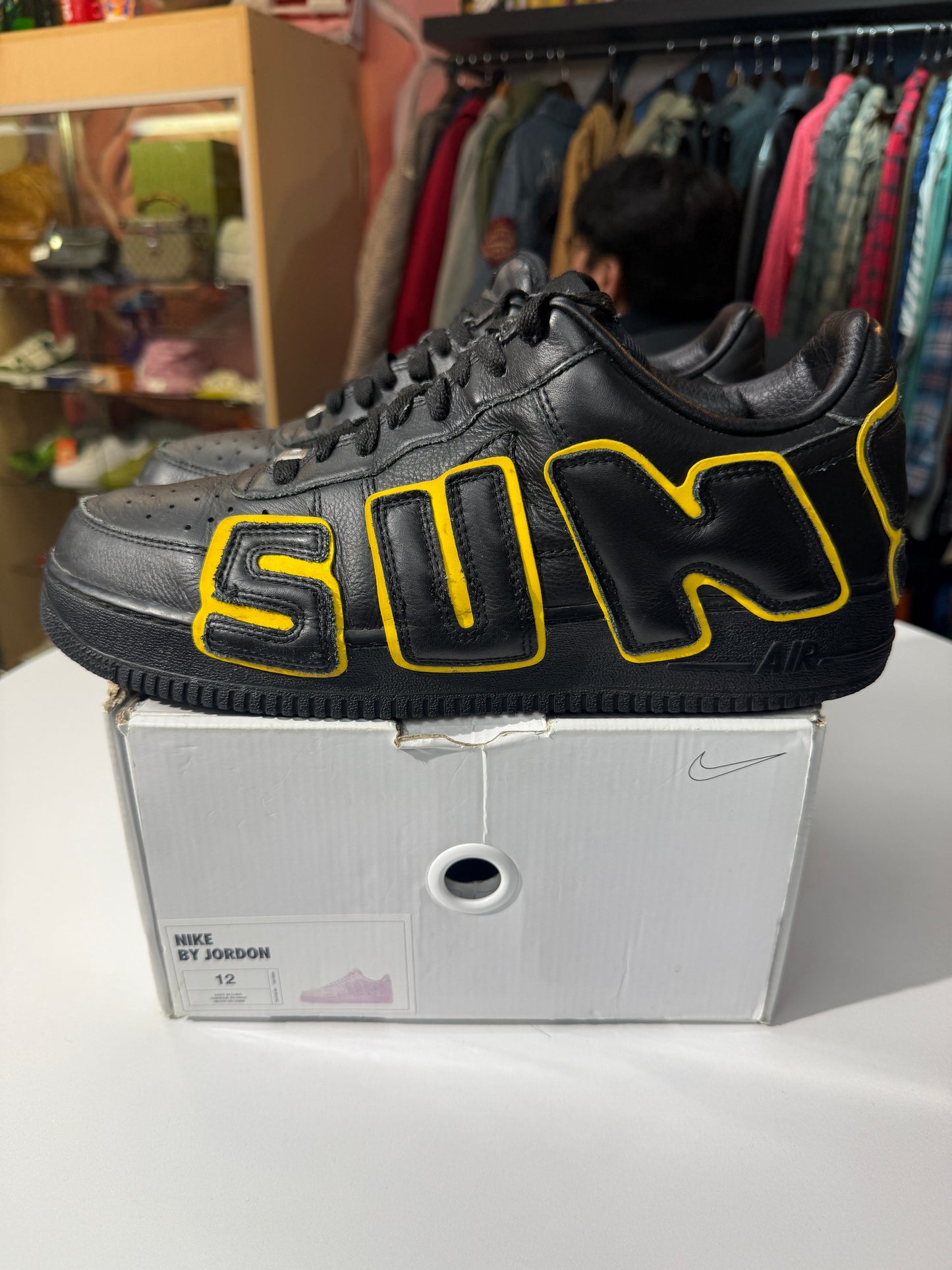 Preowned Black/Yellow CPFM Nike By You AF1 Low