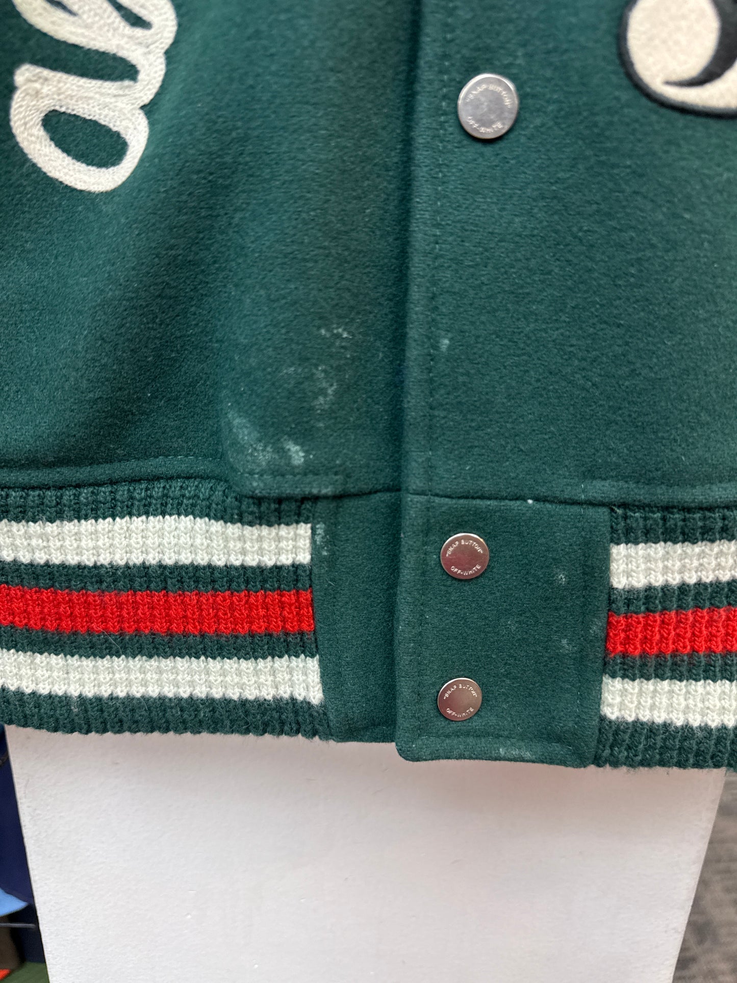 Off-White Barrel Leather Varsity Jacket