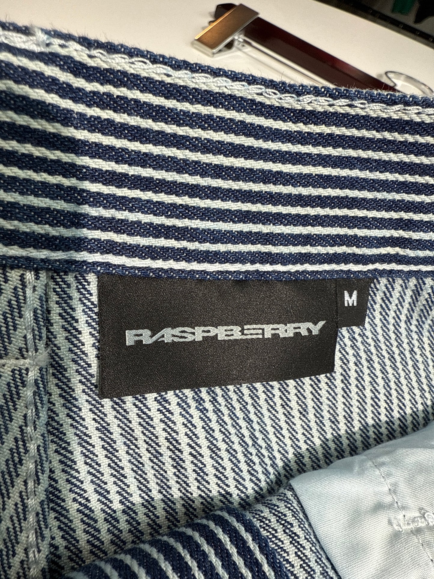 New GV Raspberry Hills Pinstripe Denim Shorts