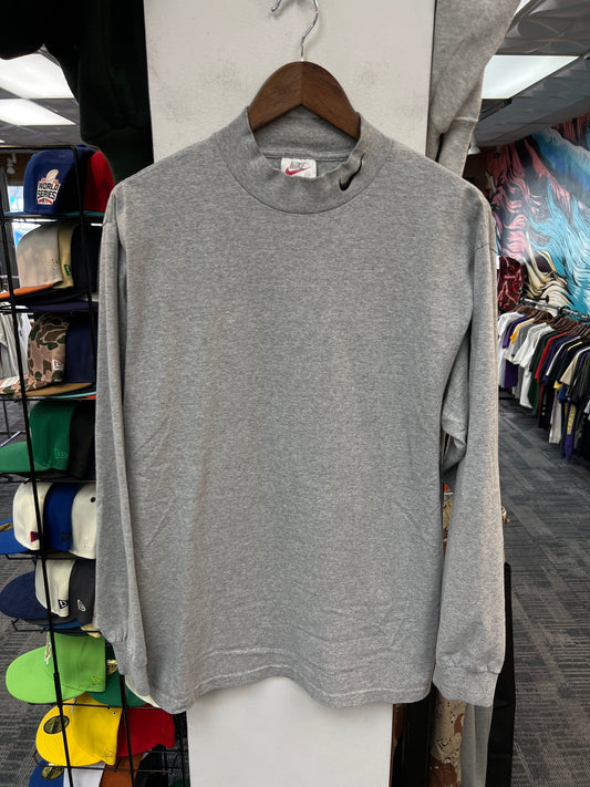Nike Mock Neck Grey Long Sleeve Tee