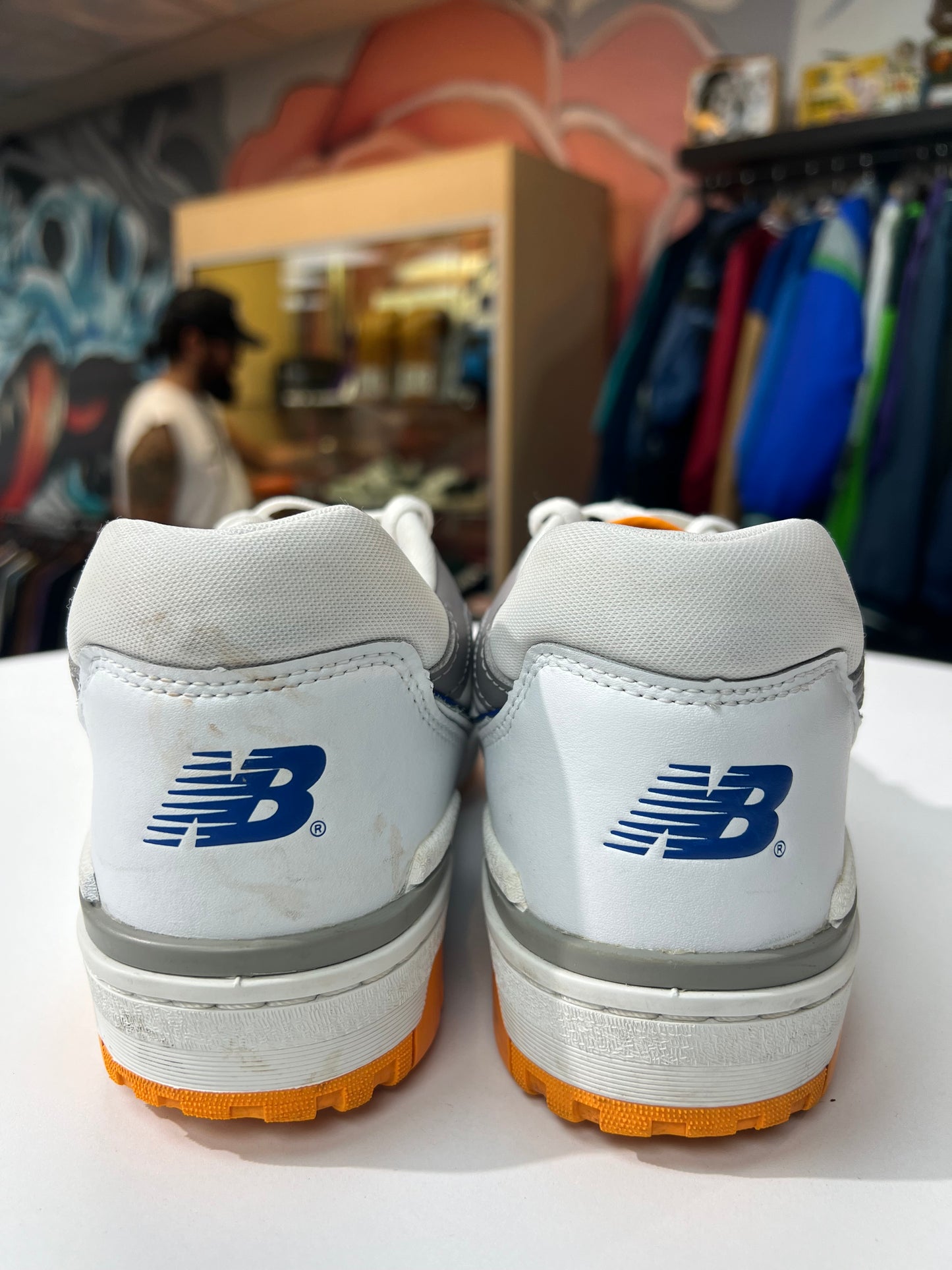 Preowned New Balance 550 White Vibrant Orange