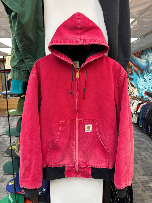 Vintage Carhartt Faded Red Hooded Jacket
