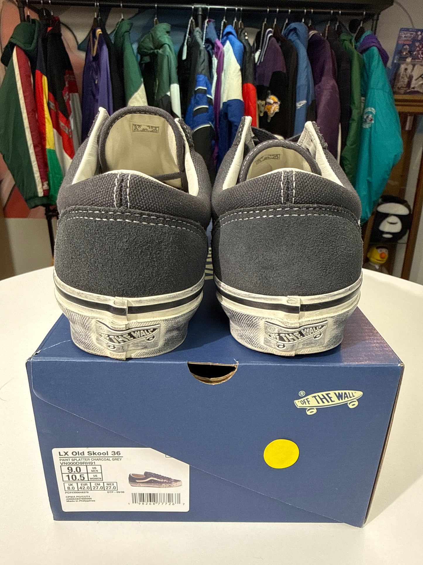 Preowned Vans Premium Old Skool 36 Paint Splatter Charcoal Grey
