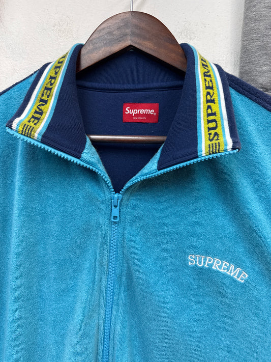 Supreme Terry Cloth S/S Zip Up Cyan