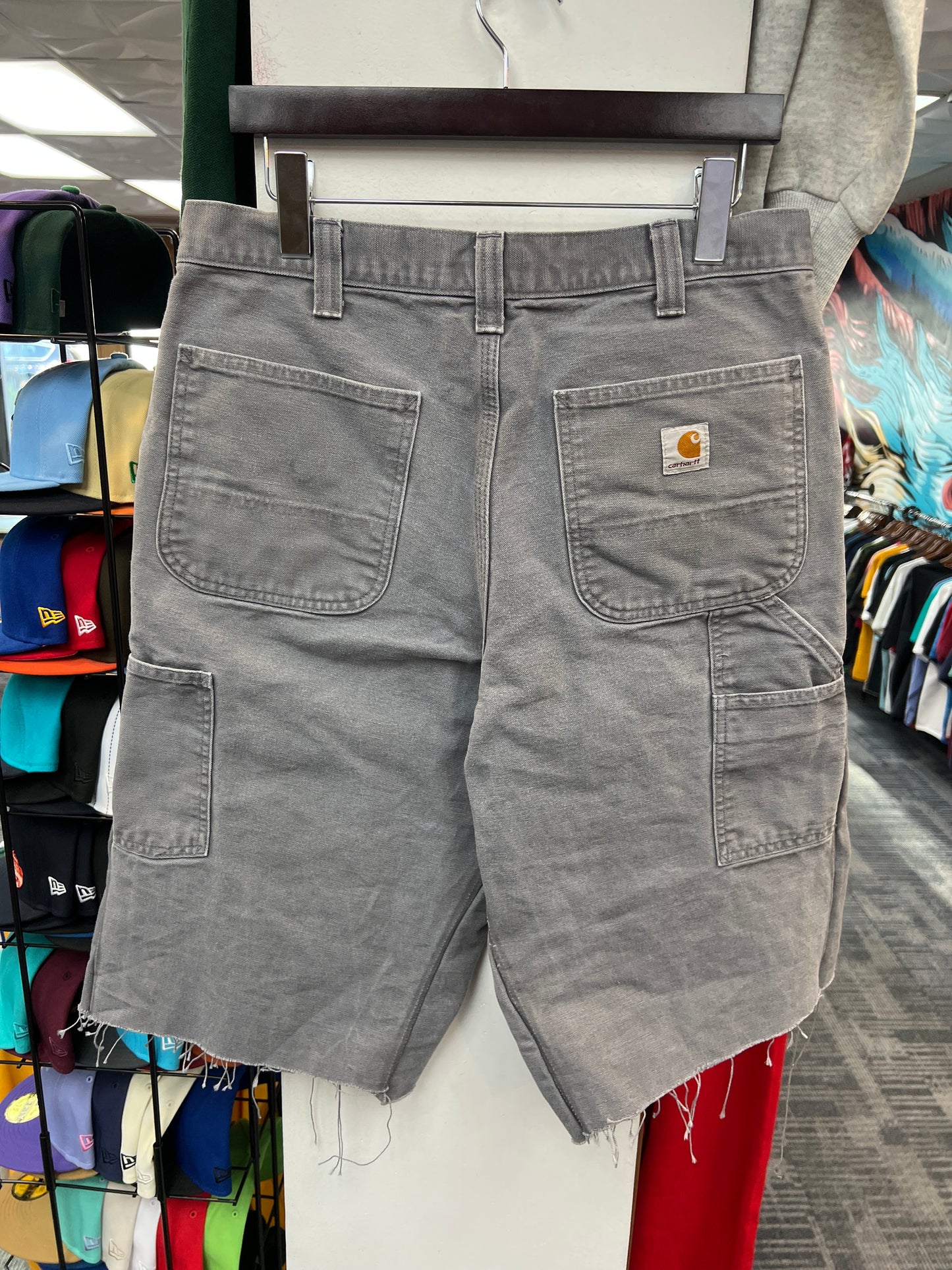 Custom Carhartt Flared Grey Cut Carpenter Shorts