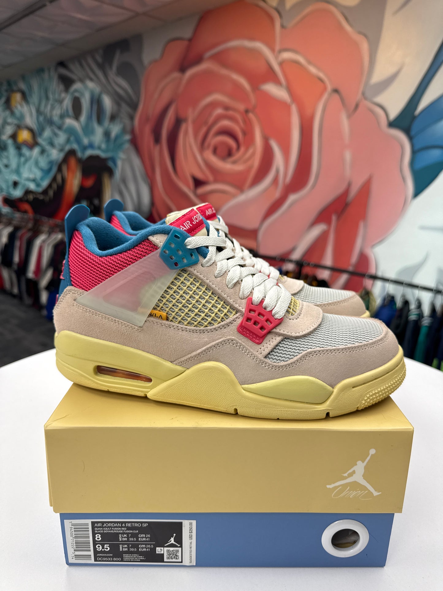 Preowned Union Jordan 4 Guava Ice