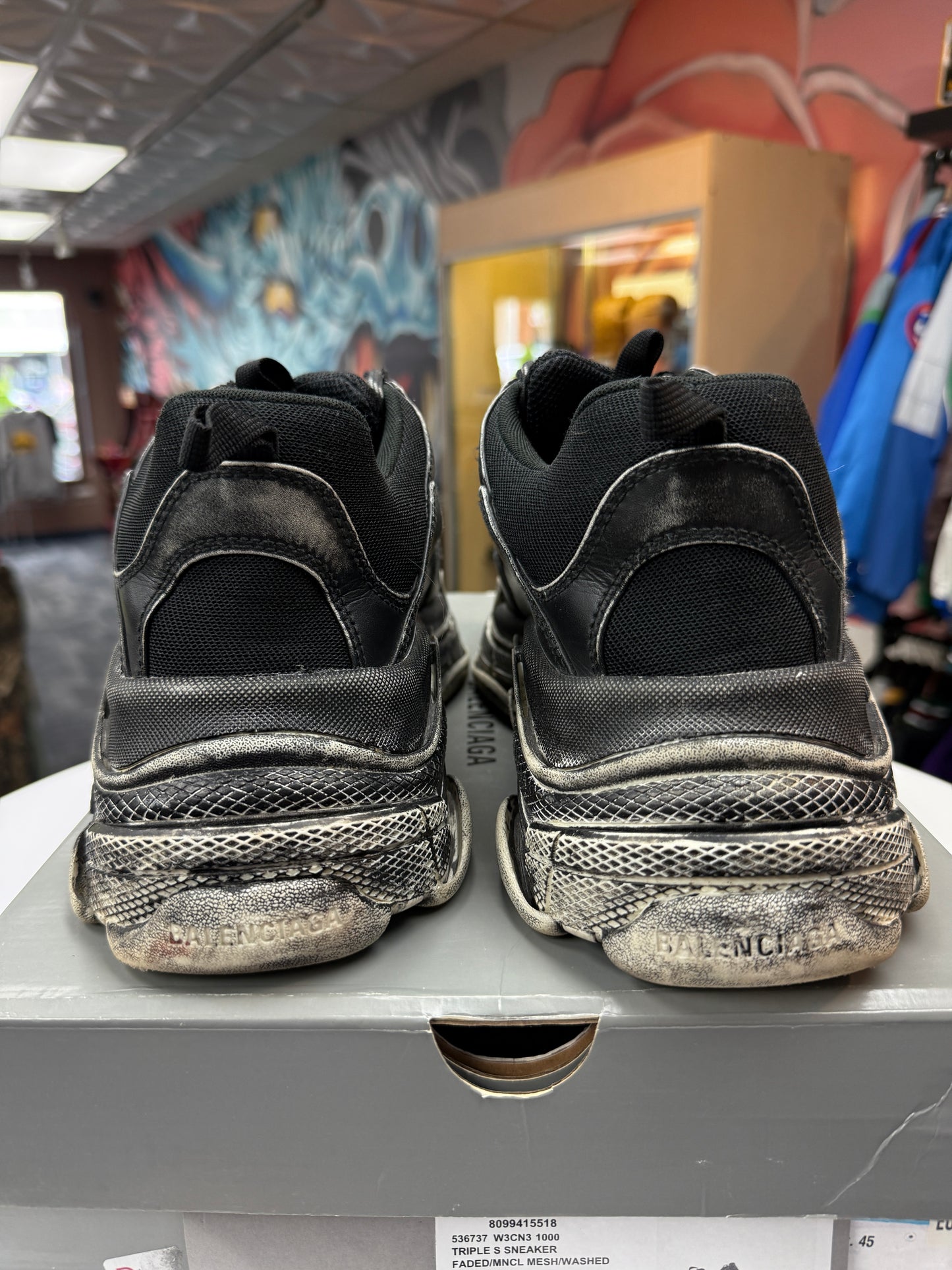 Preowned Faded Black Triple S Balenciaga