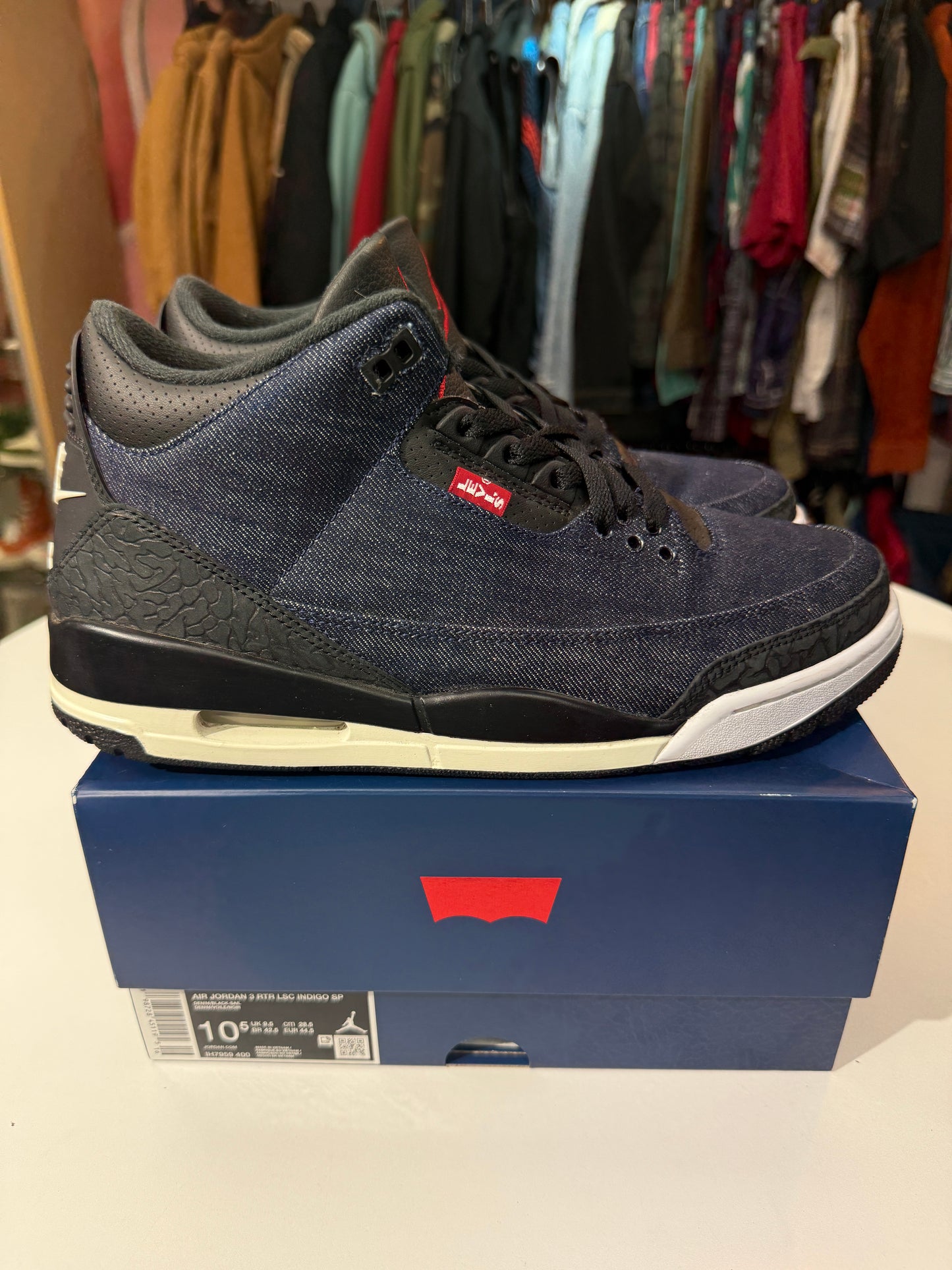 Preowned Indigo Levi’s Jordan 3