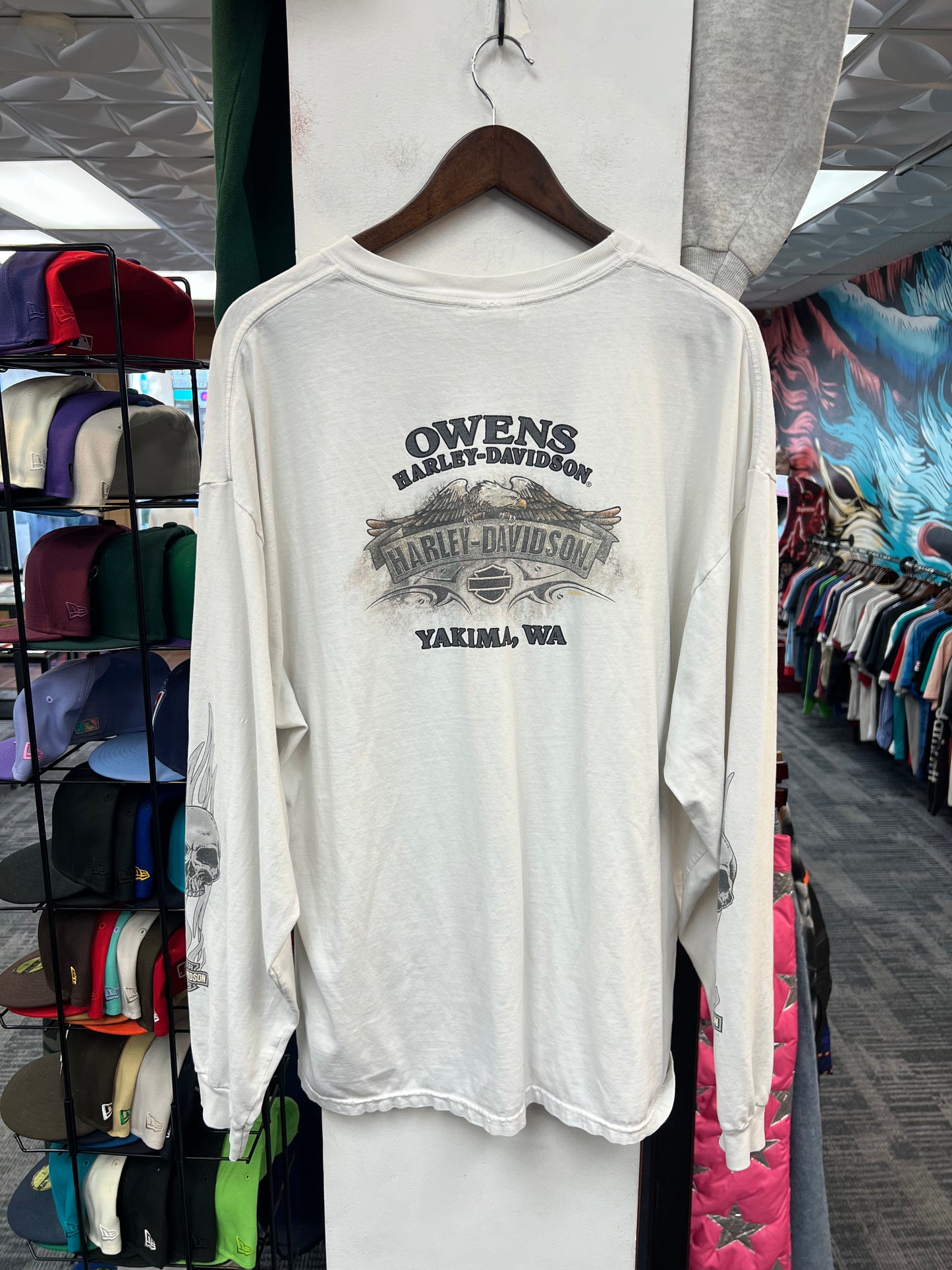 Vintage Harley Davidson Skull Graphic L/S Tee