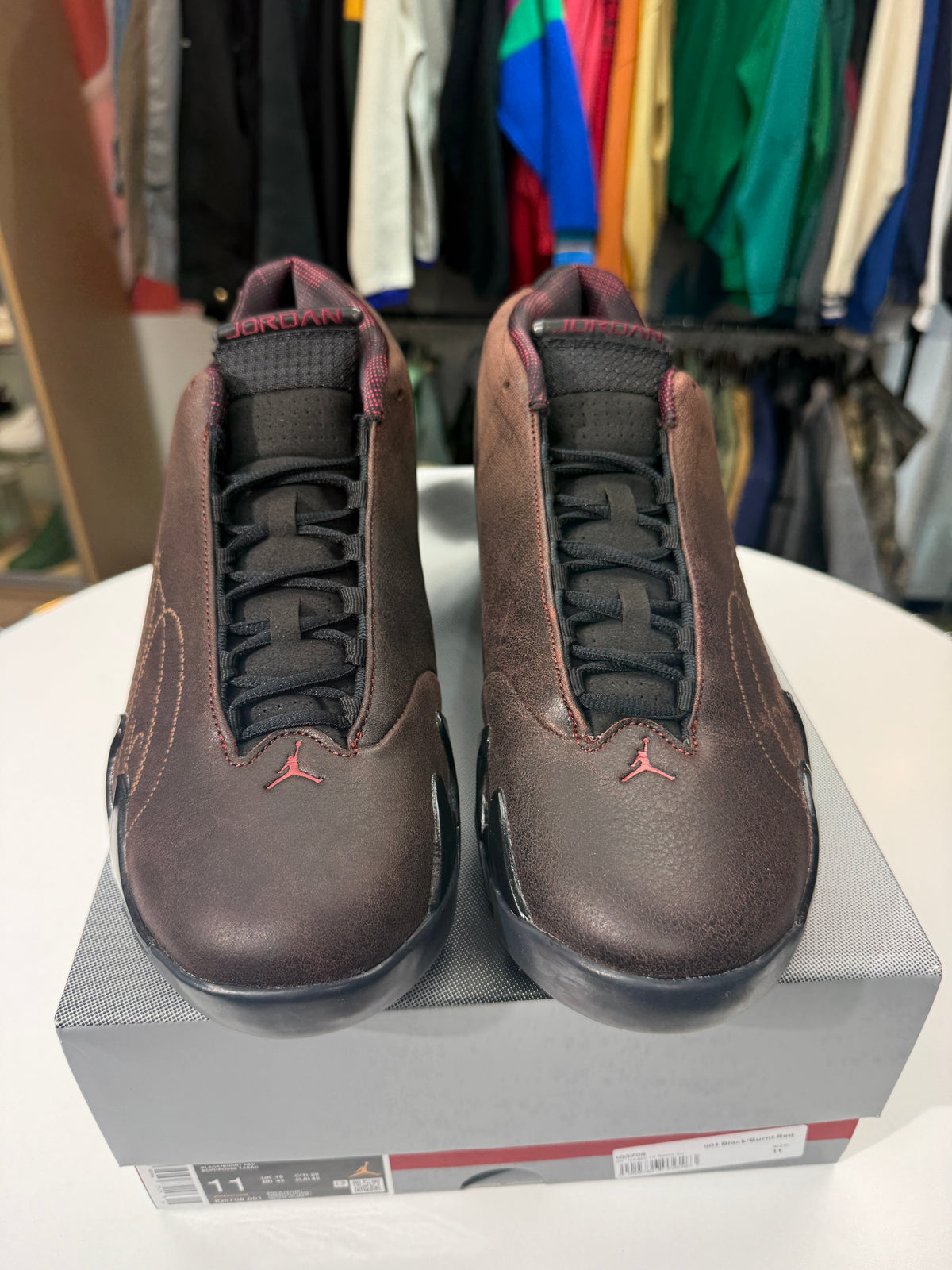 New Mowalola Burnt Red Jordan 14