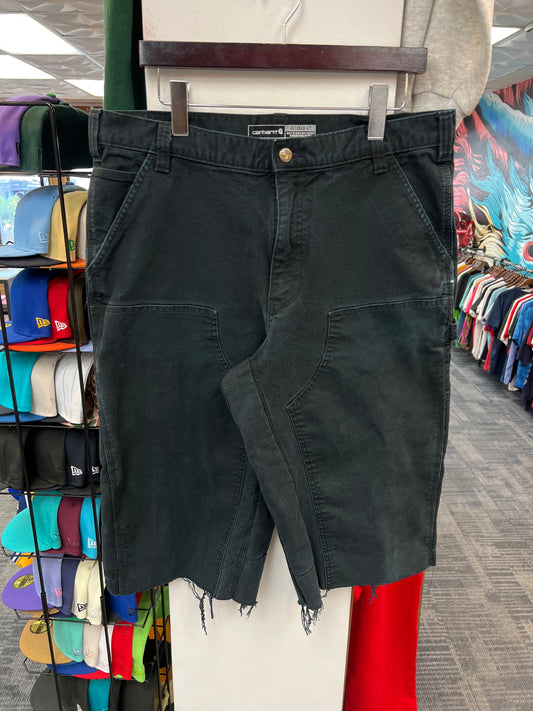 Custom Carhartt Black Double Knee Flared Carpenter Shorts