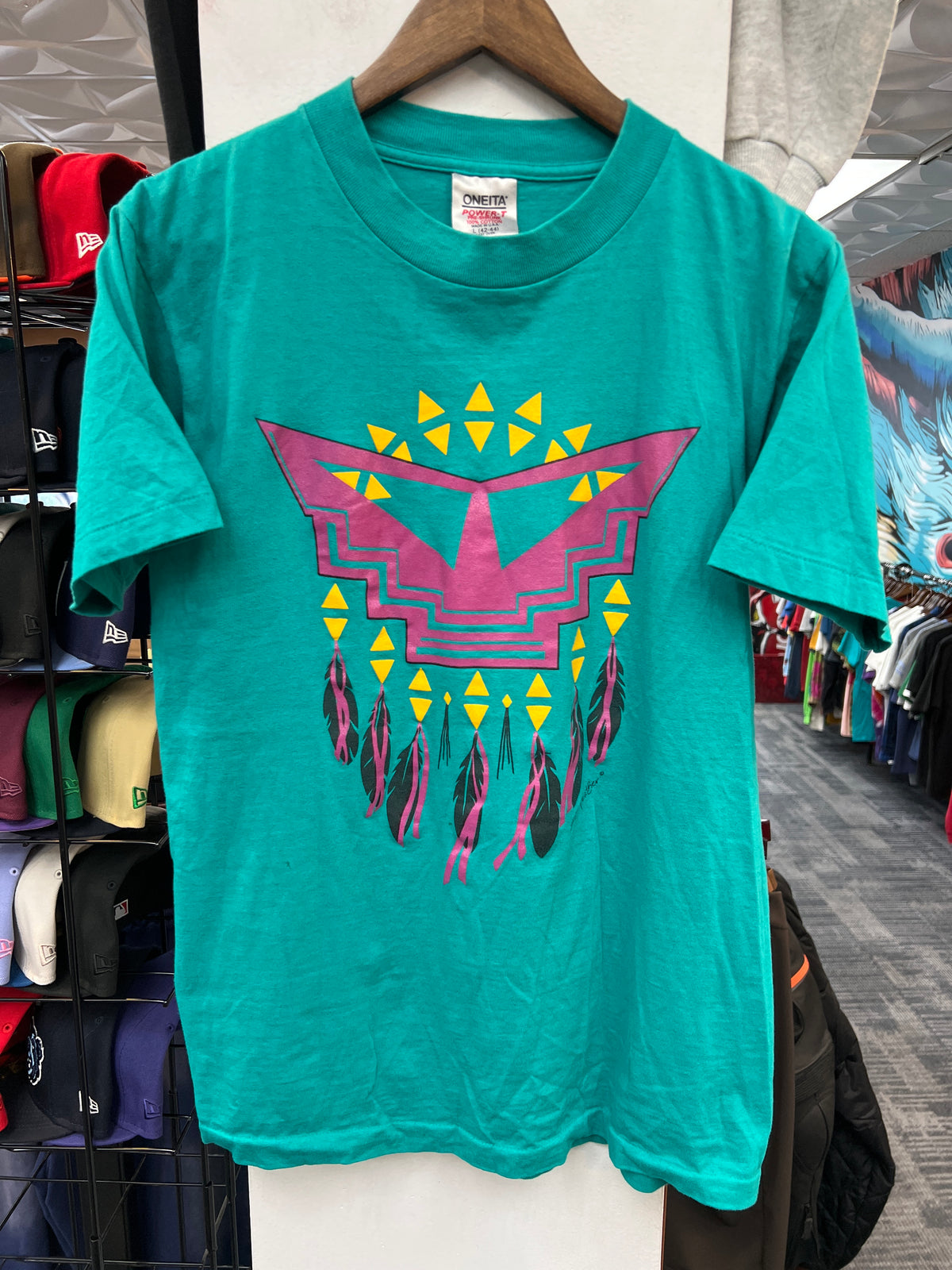 Vintage “Starfeather” Turquoise Tee