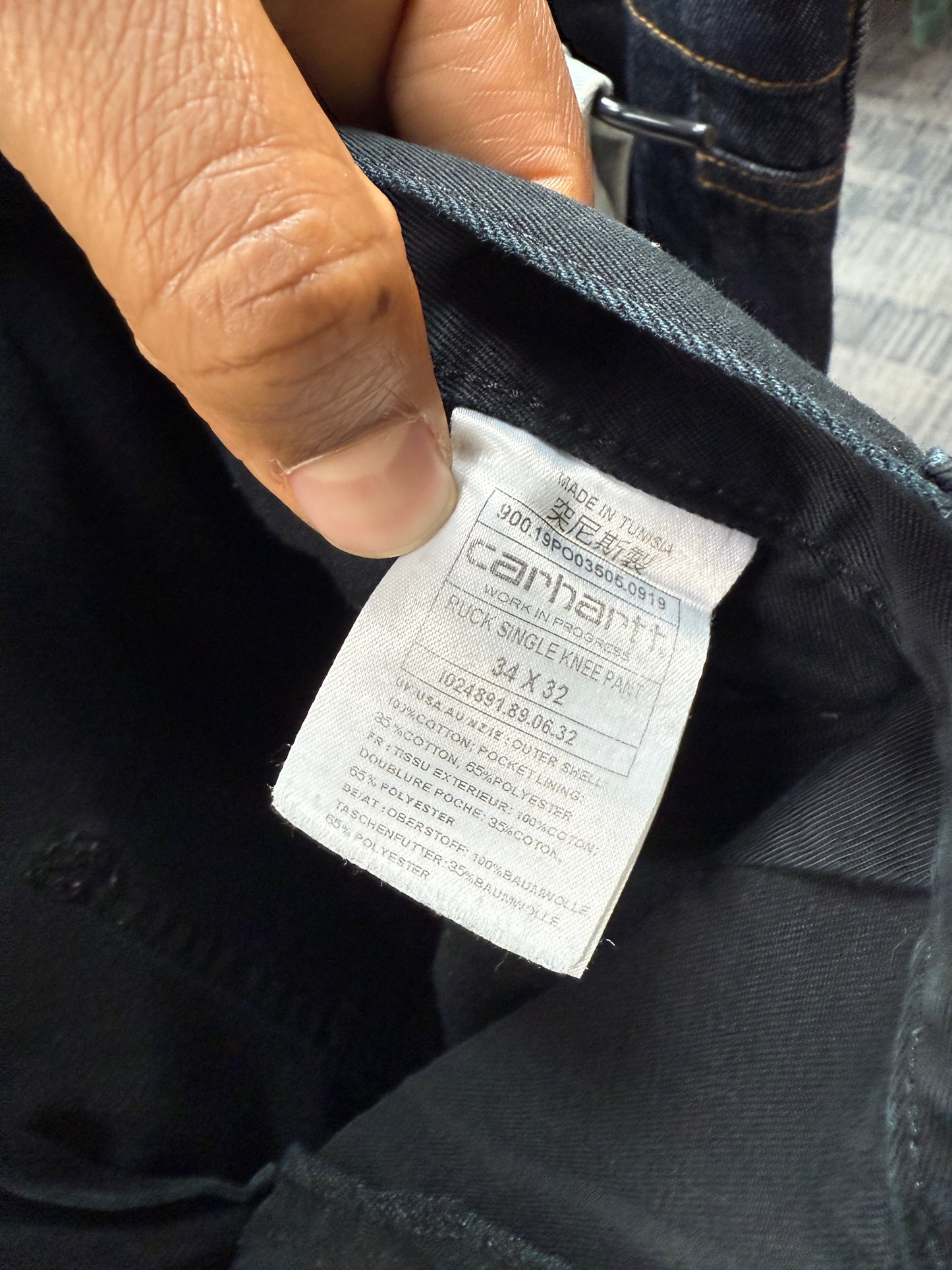 WIP Carhartt Ruck Single Knee Black Pant