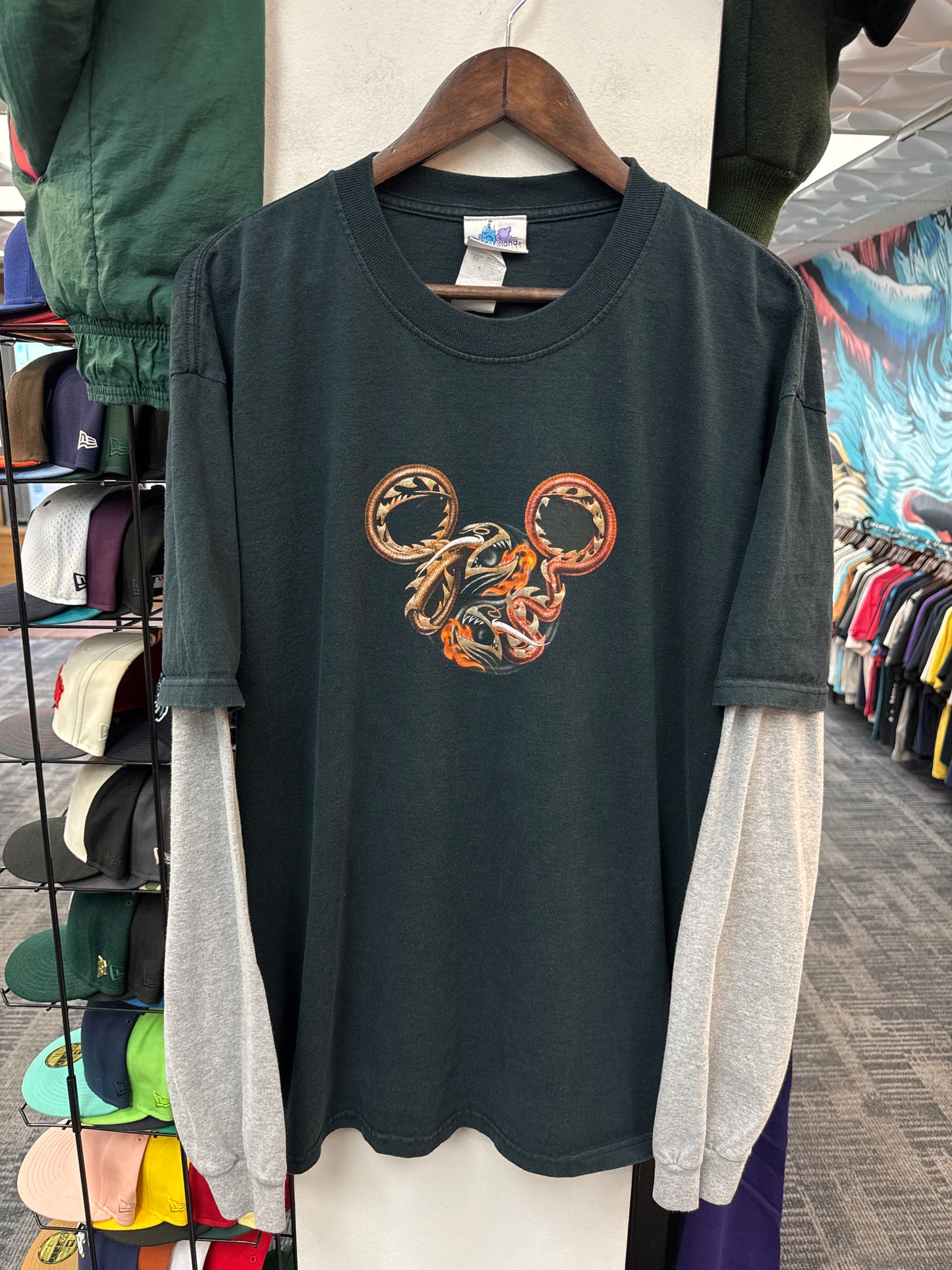 Vintage Mickey Dragon Double Layered Tee
