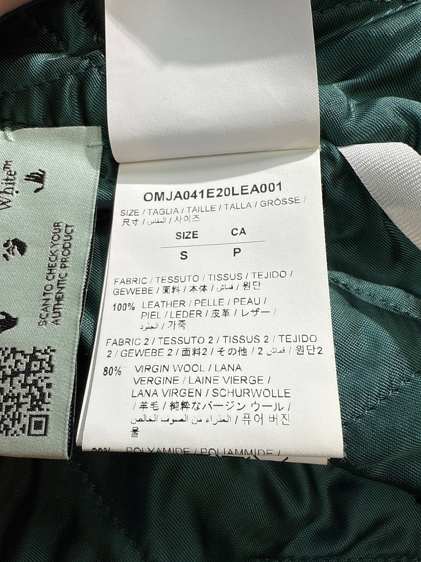 Off-White Barrel Leather Varsity Jacket