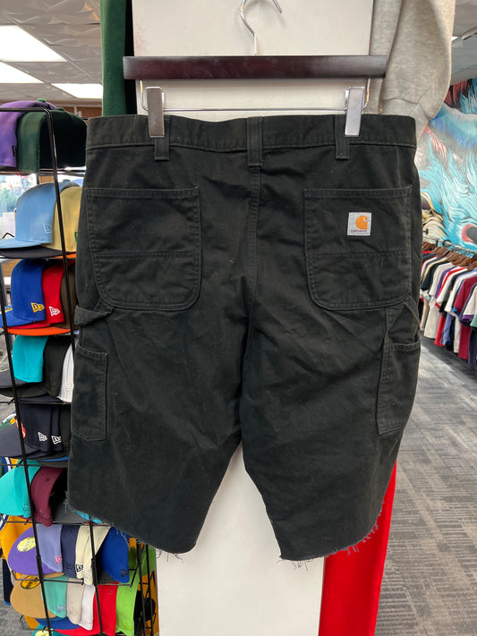 Custom Carhartt Flared Black Cut Carpenter Shorts