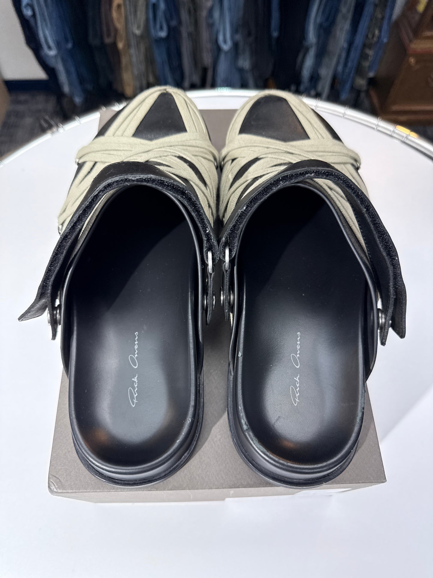 Preowned Rick Owens Megalace Granola Mule