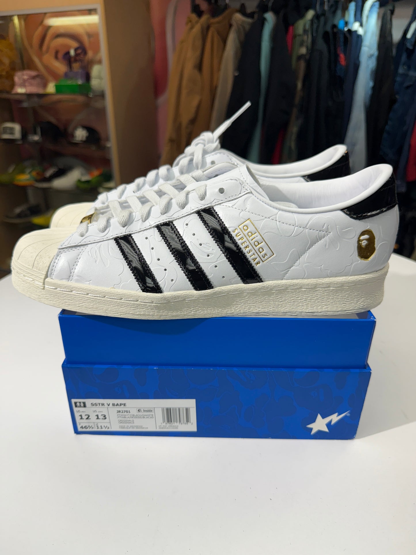 New Bape White Black Adidas Superstar Vintage
