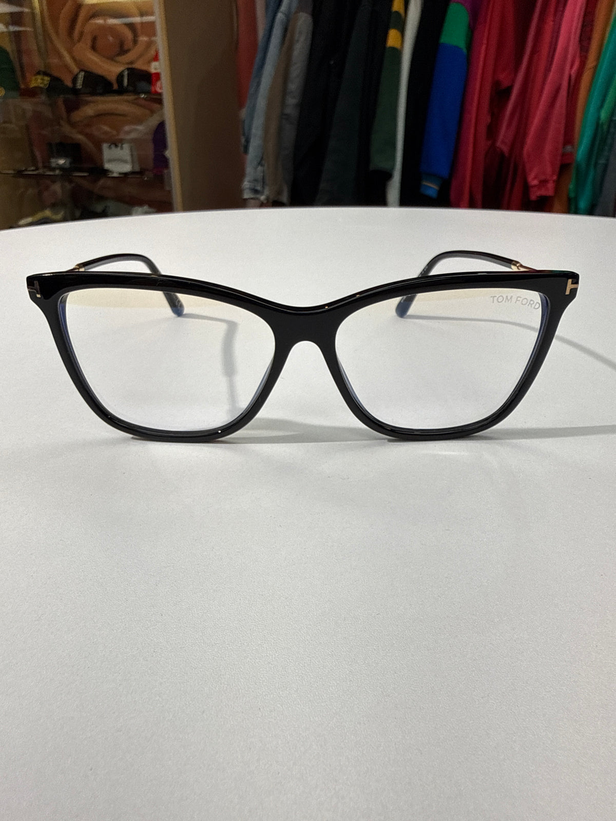 Tom Ford Blue Block Soft Cat Eye Opticals w/ Magnetic Clip Sun Lens