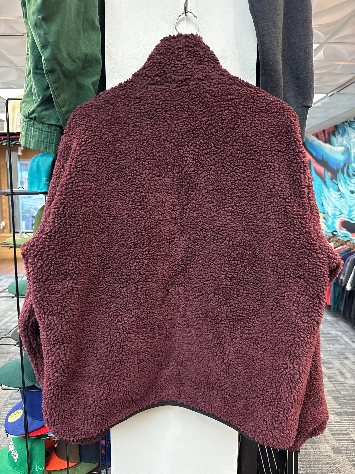 Stussy Burgundy Reversible Fleece Jacket