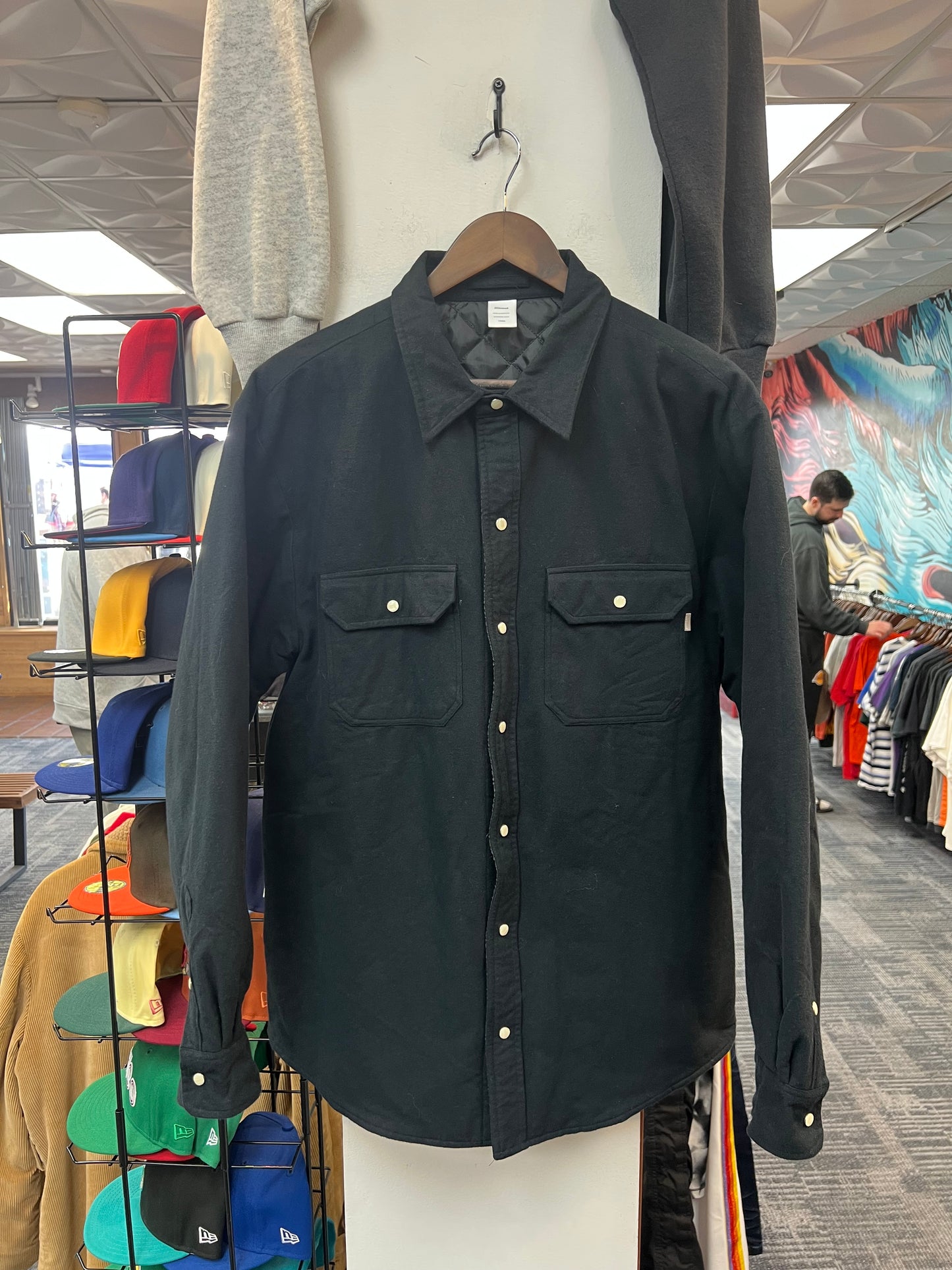 JJJJound Black Quilted Flannel Jacket