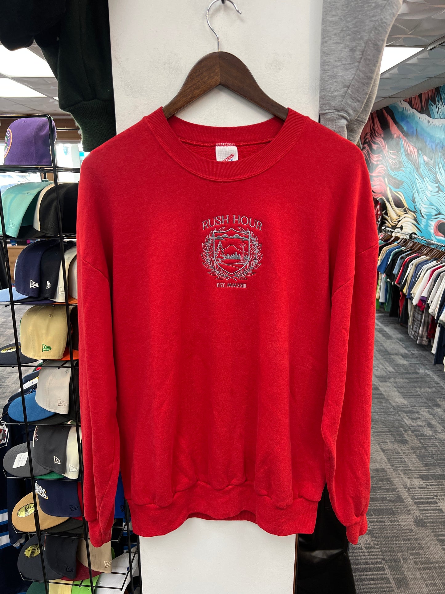Rush Crest Red/Grey Crewneck