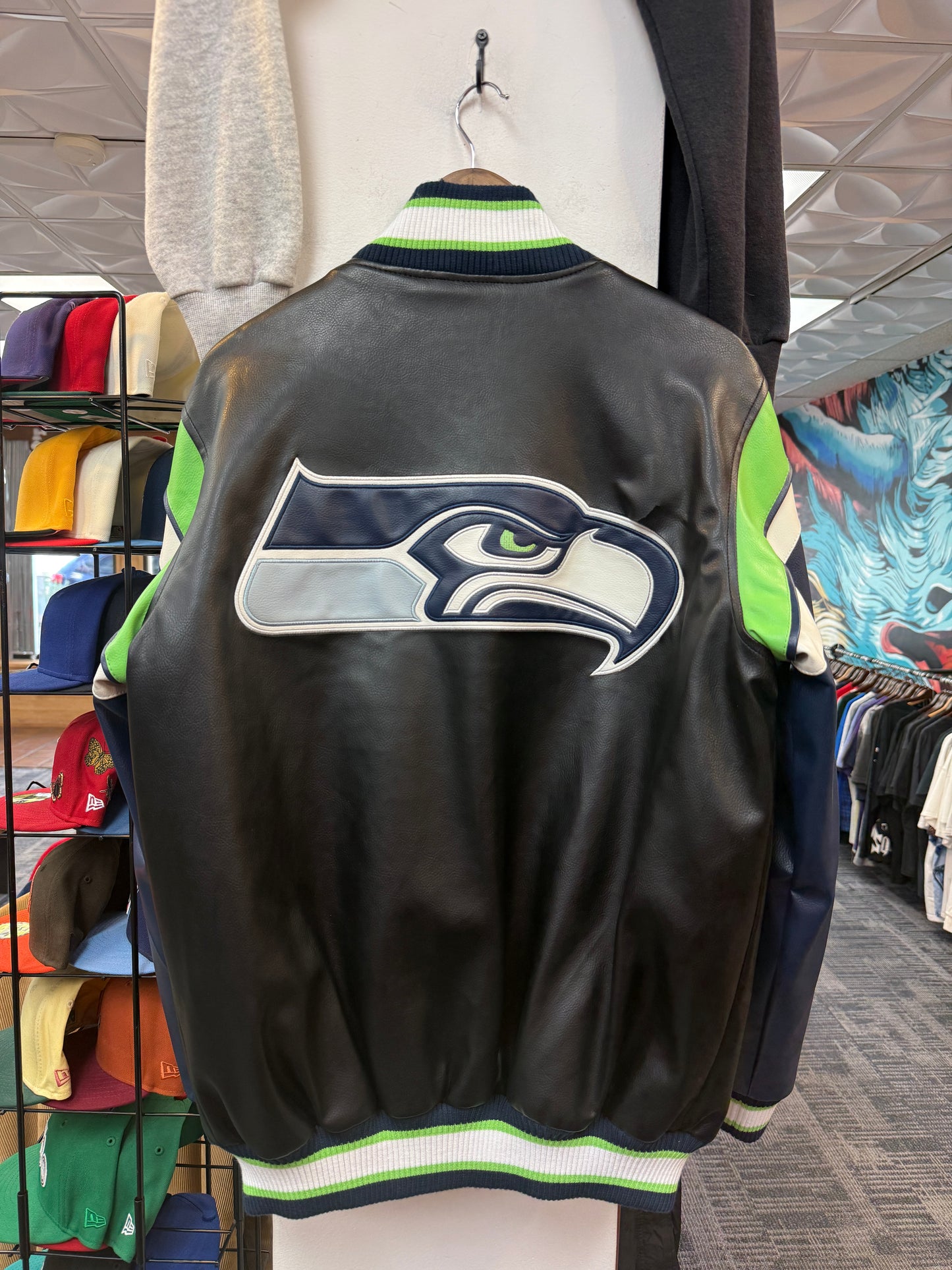 Seahawks Faux Leather Jacket