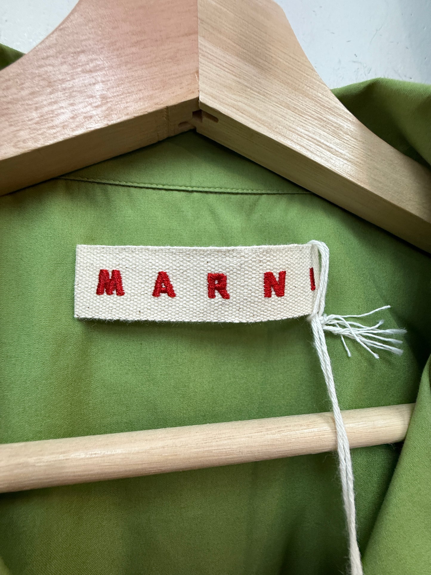 New Marni Logo Organic Popeline Shirt Kiwi