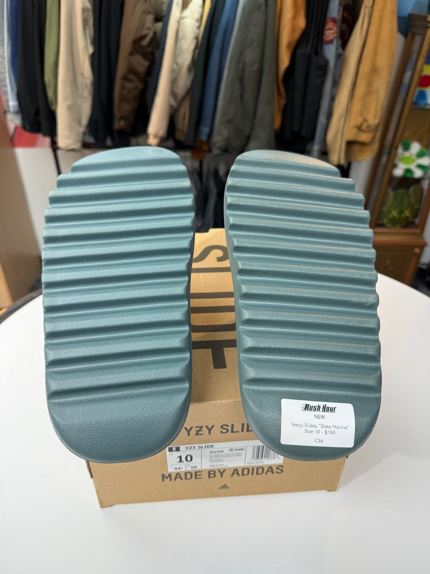 New Slate Marine Adidas Yeezy Slides