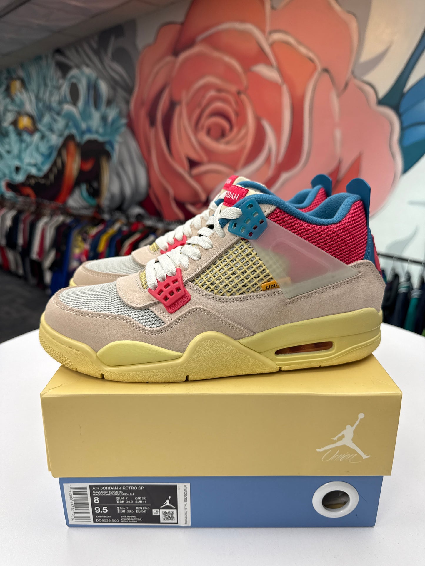 Preowned Union Jordan 4 Guava Ice