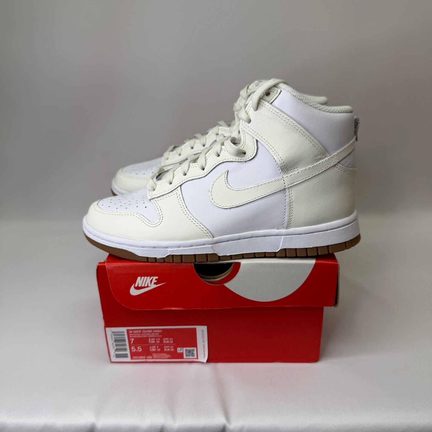 Nike Dunk High Sail Gum New