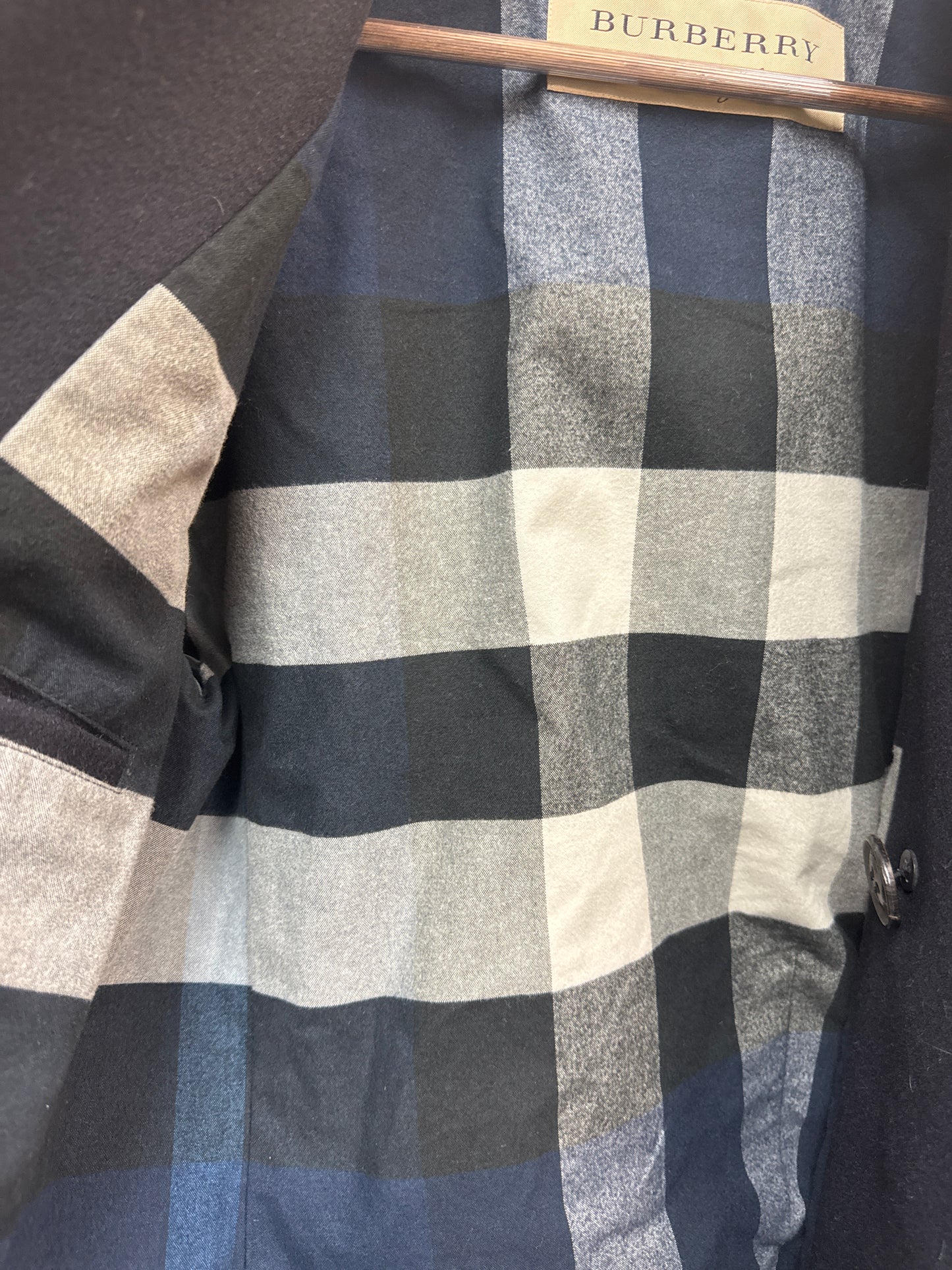 Burberry Navy Wool Pea Coat