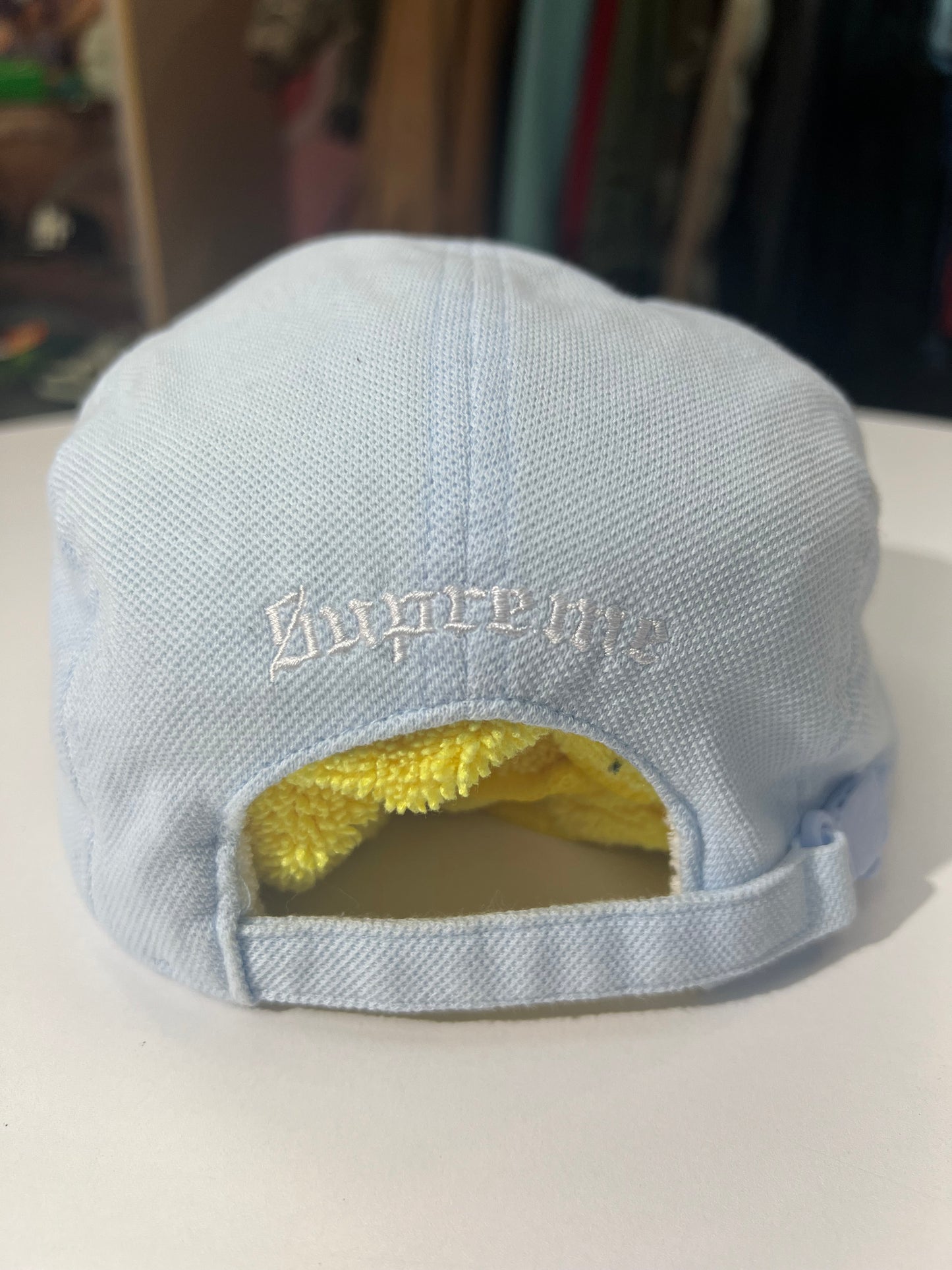 Supreme x Lacoste Pique Knit Camp Cap Light Blue