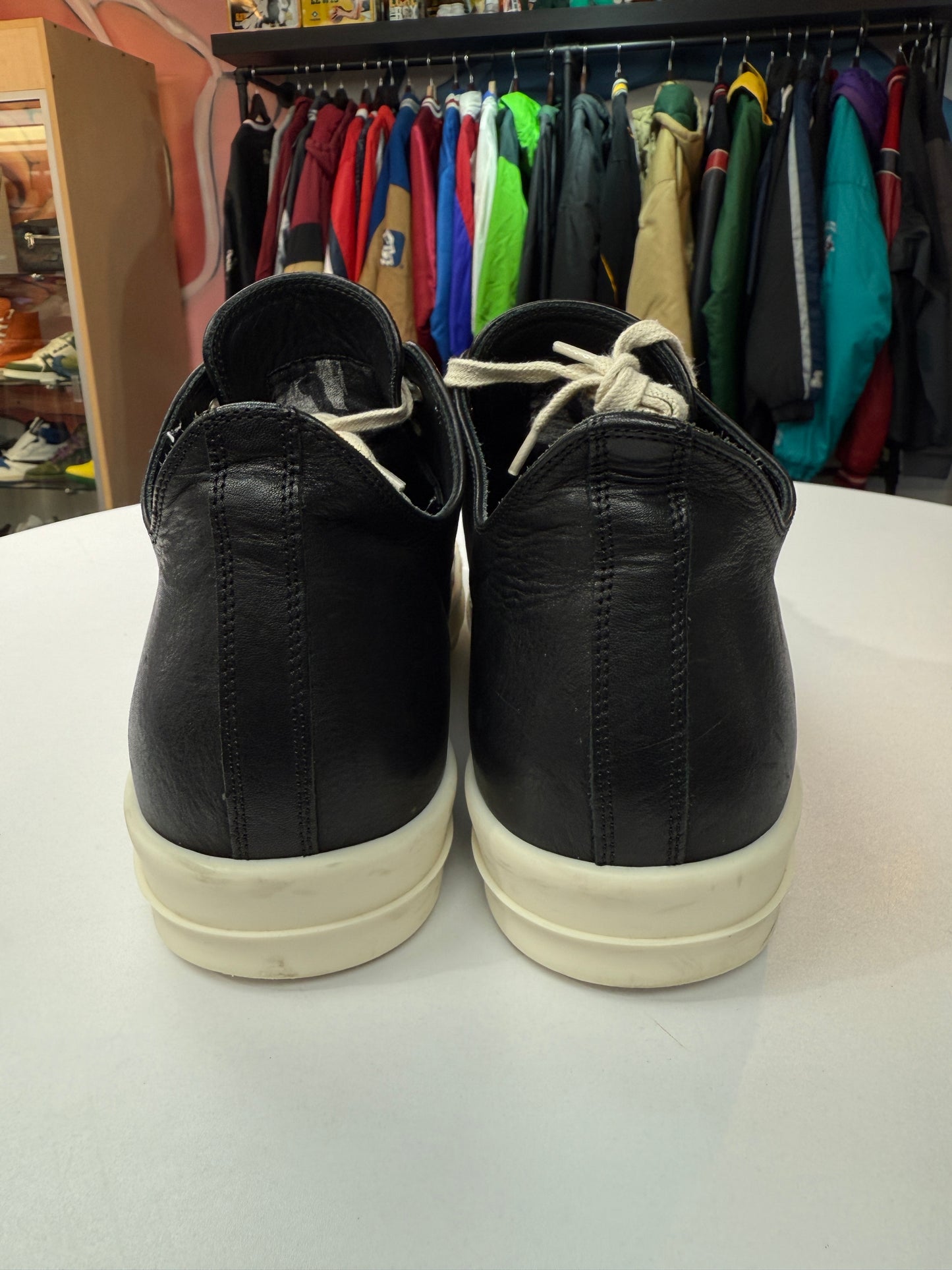 Preowned Rick Owens Leather Low Ramones