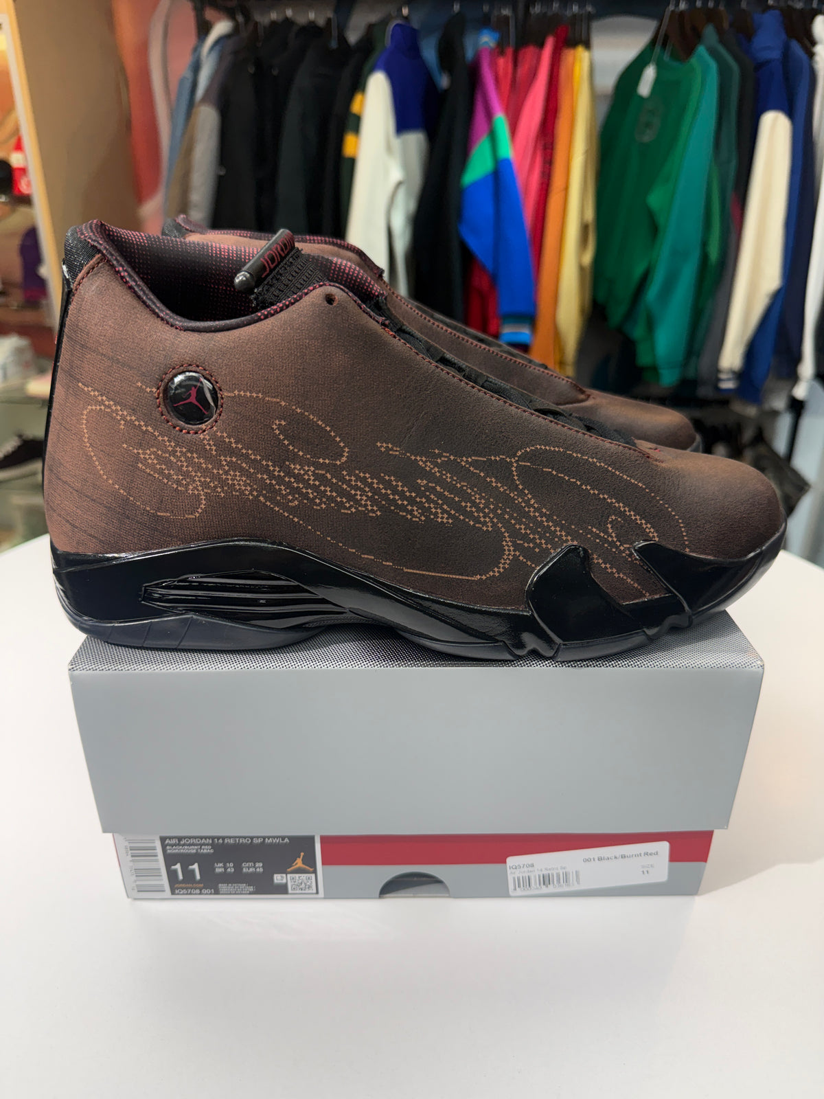 New Mowalola Burnt Red Jordan 14