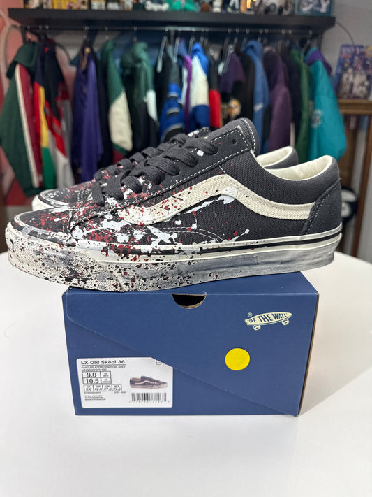 Preowned Vans Premium Old Skool 36 Paint Splatter Charcoal Grey