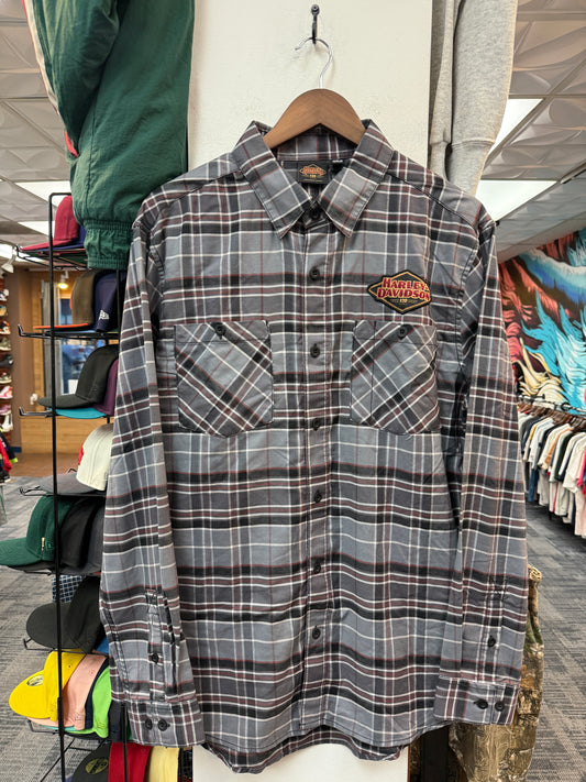 New Harley Davidson Plaid Button Up