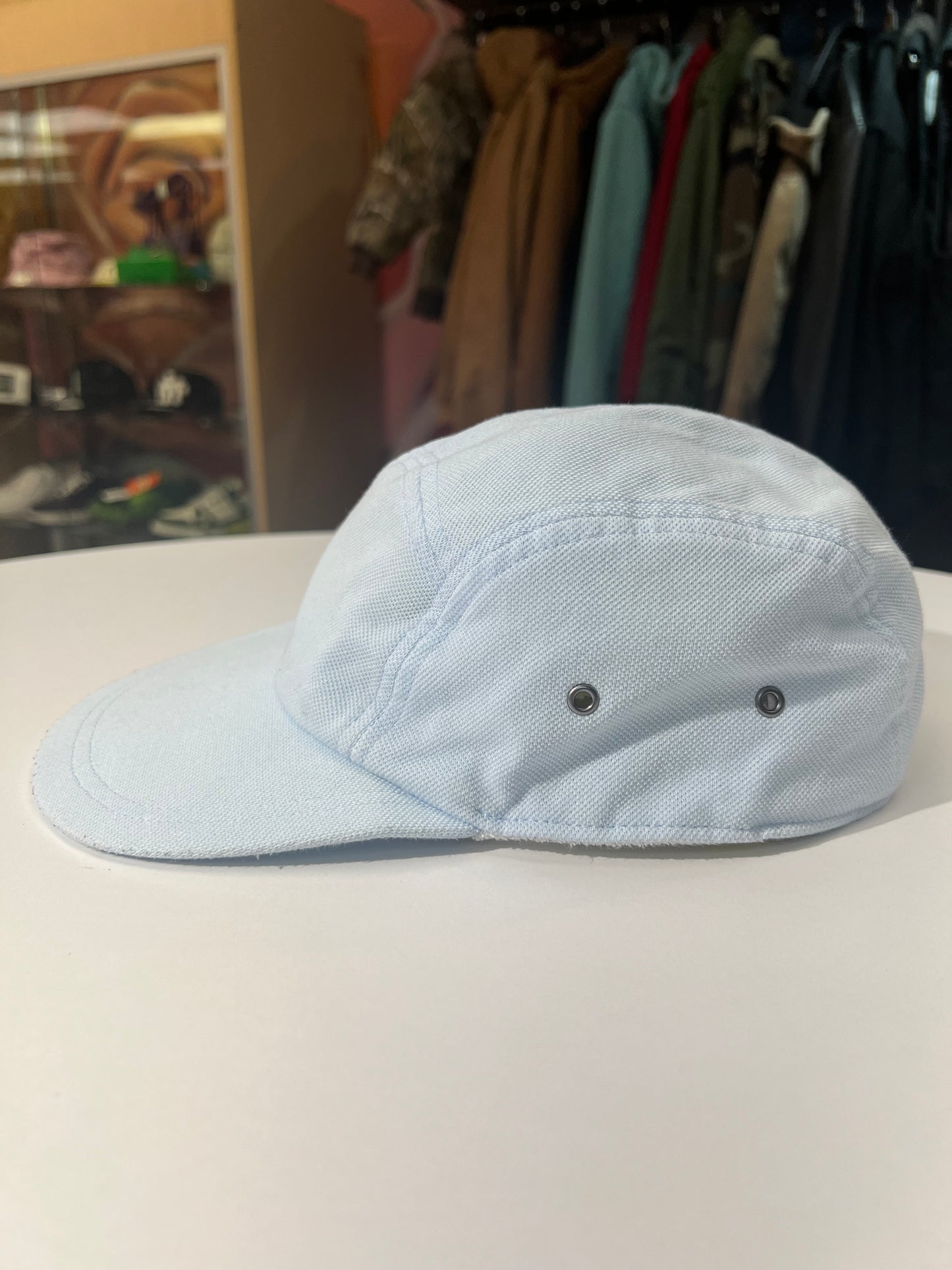 Supreme x Lacoste Pique Knit Camp Cap Light Blue