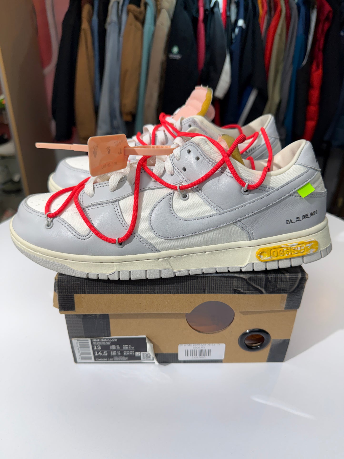 Preowned Lot 6 Off-White Dunk Low