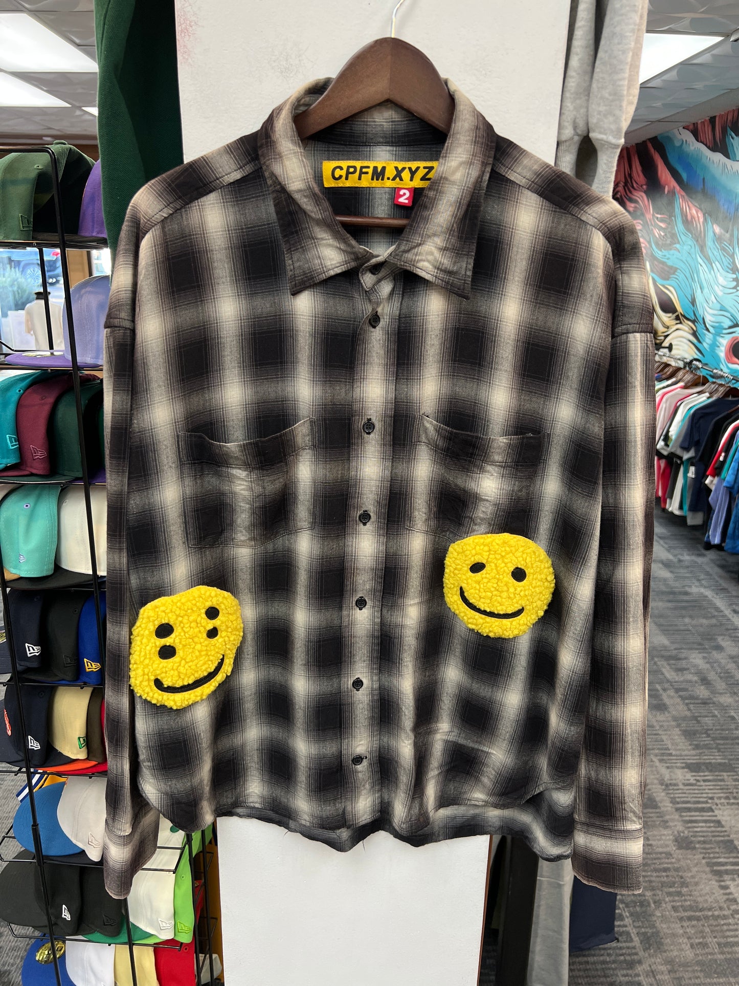 CPFM Double Vision Check Flannel Black