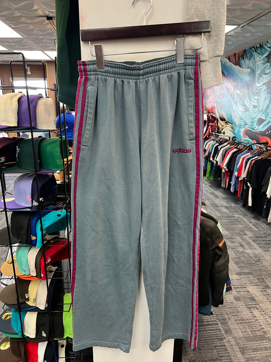 Adidas Grey Pink Stripe Track Pants