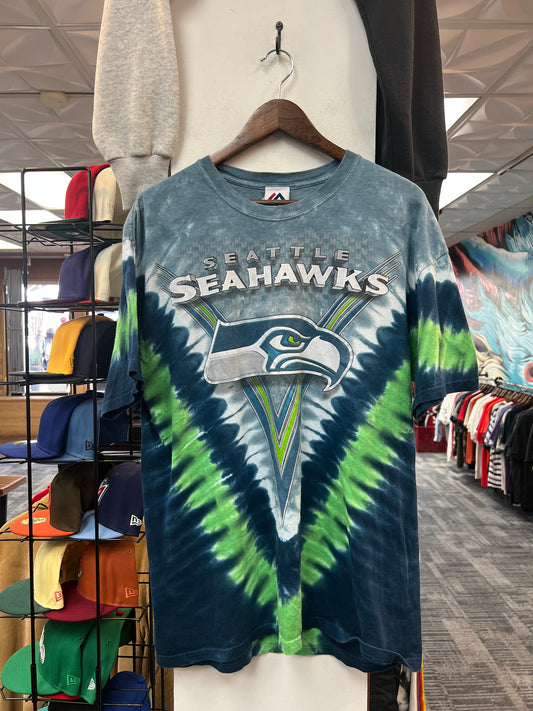 Majestic Seahawks Tie-Dye Tee